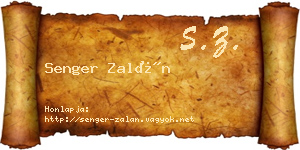 Senger Zalán névjegykártya